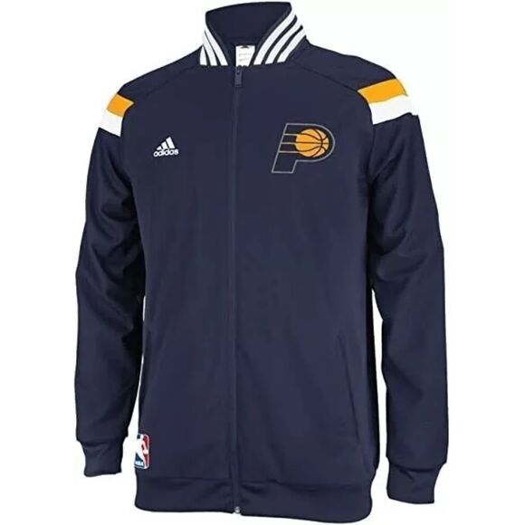 adidas Men's Indiana Pacers On-Court Warm Up Jacket Navy Blue XXXL length +2" - Picture 1 of 5